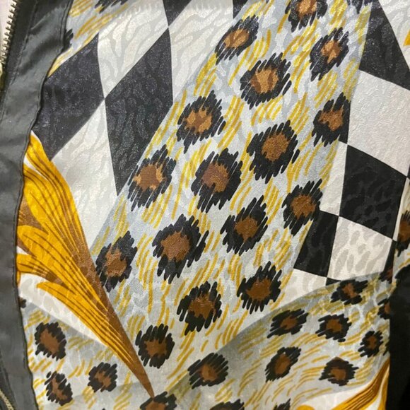 Y2K 90’s RETRO LEOPARD PRINT BOMBER JACKET WINDBREAKER with  PADDINGS Sz M DISCO - Picture 14 of 16